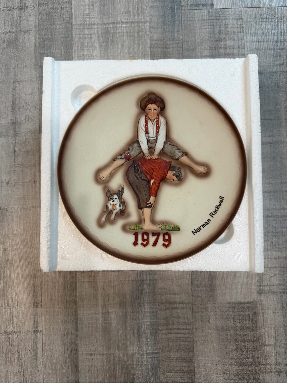 Norman Rockwell 1979 Leapfrog First Limited Edition Plate w/ Box 7.5”